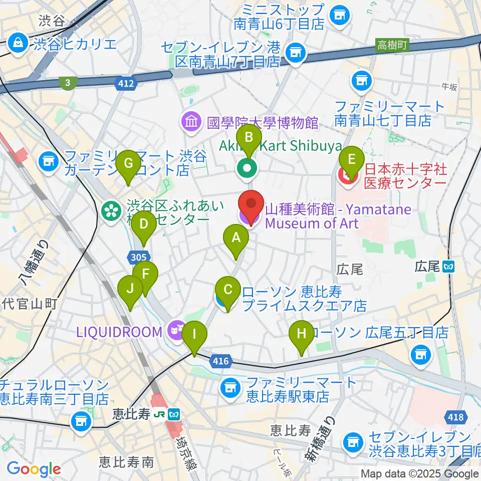 山種美術館周辺のコンビニエンスストア一覧地図