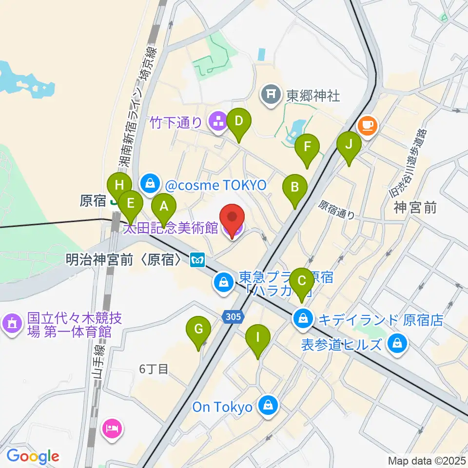 太田記念美術館周辺のコンビニエンスストア一覧地図