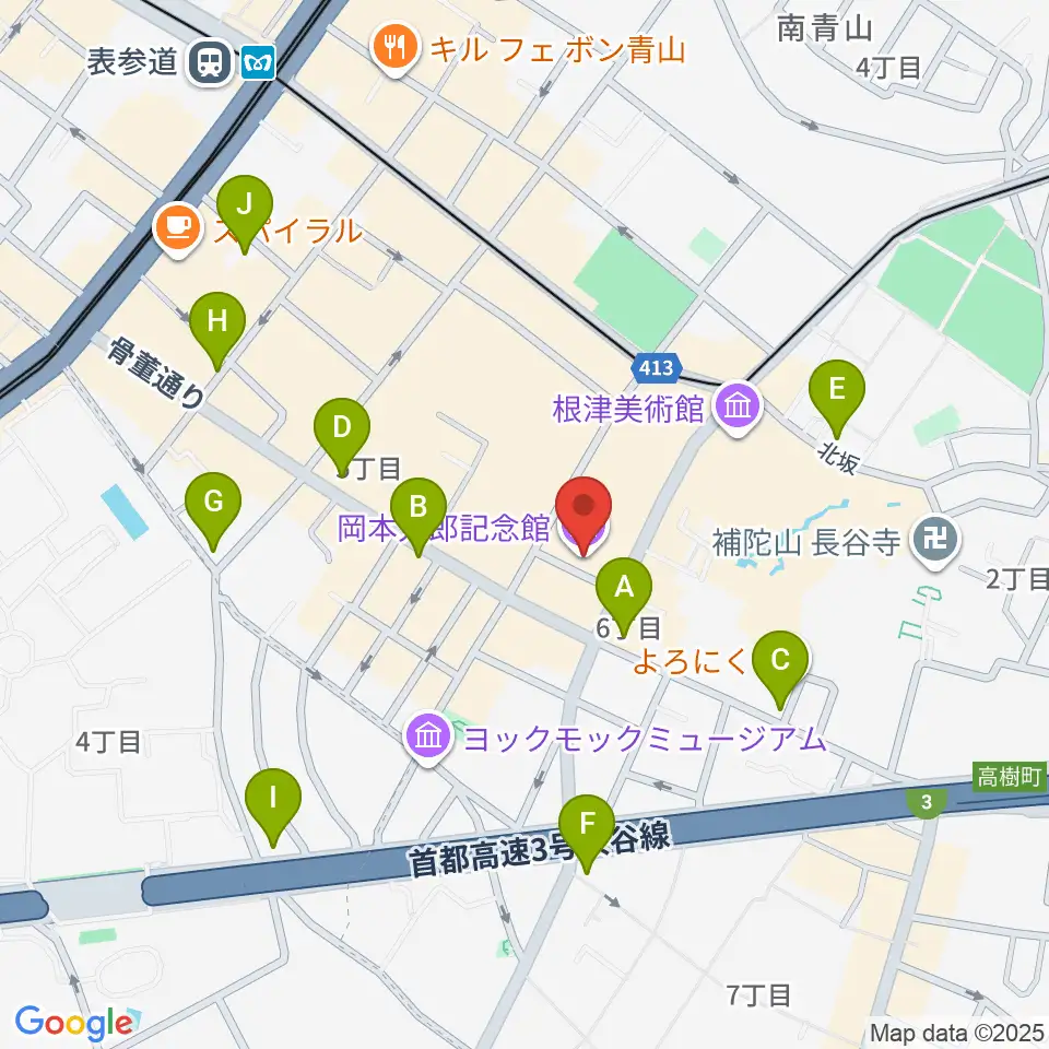 岡本太郎記念館周辺のコンビニエンスストア一覧地図