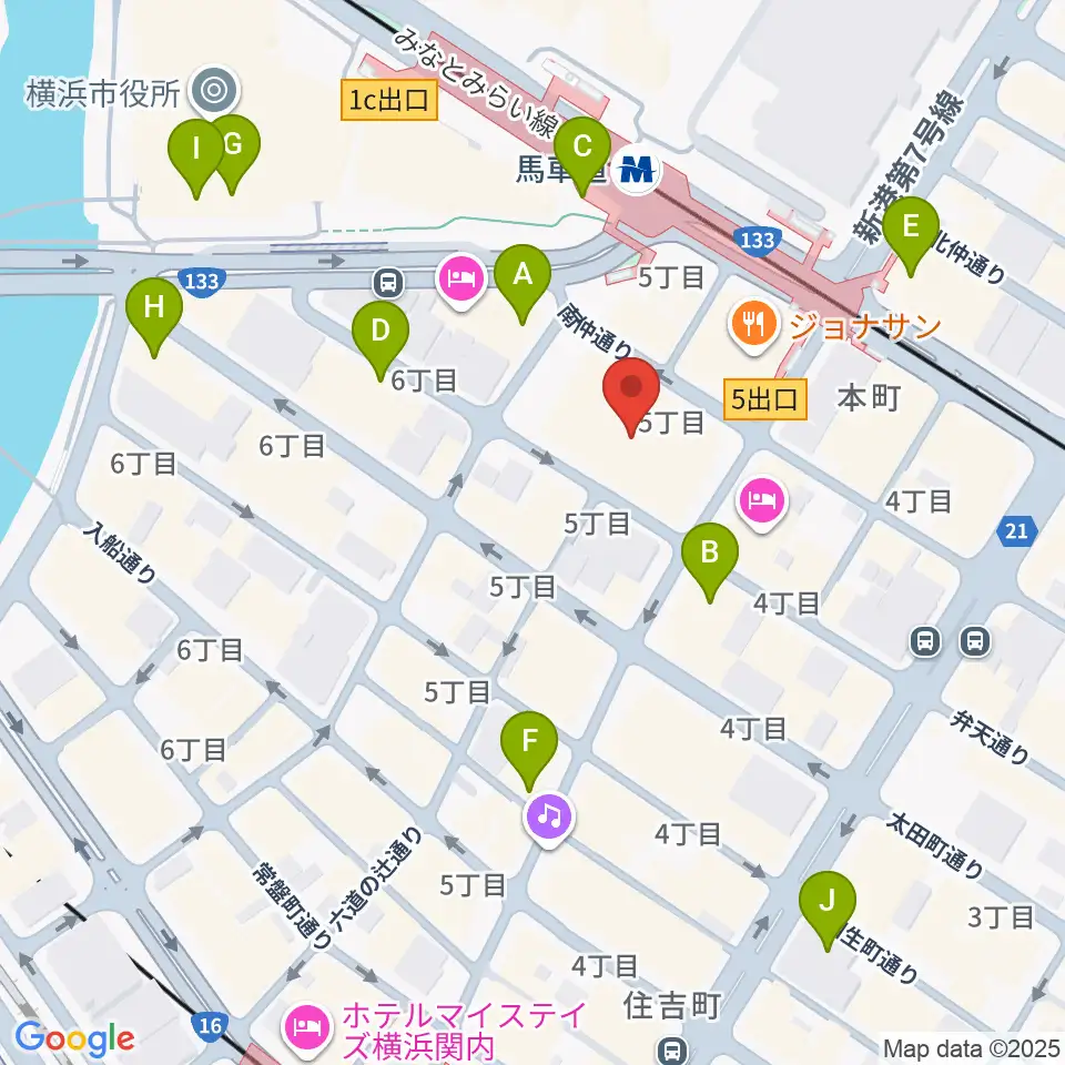 神奈川県立歴史博物館周辺のコンビニエンスストア一覧地図