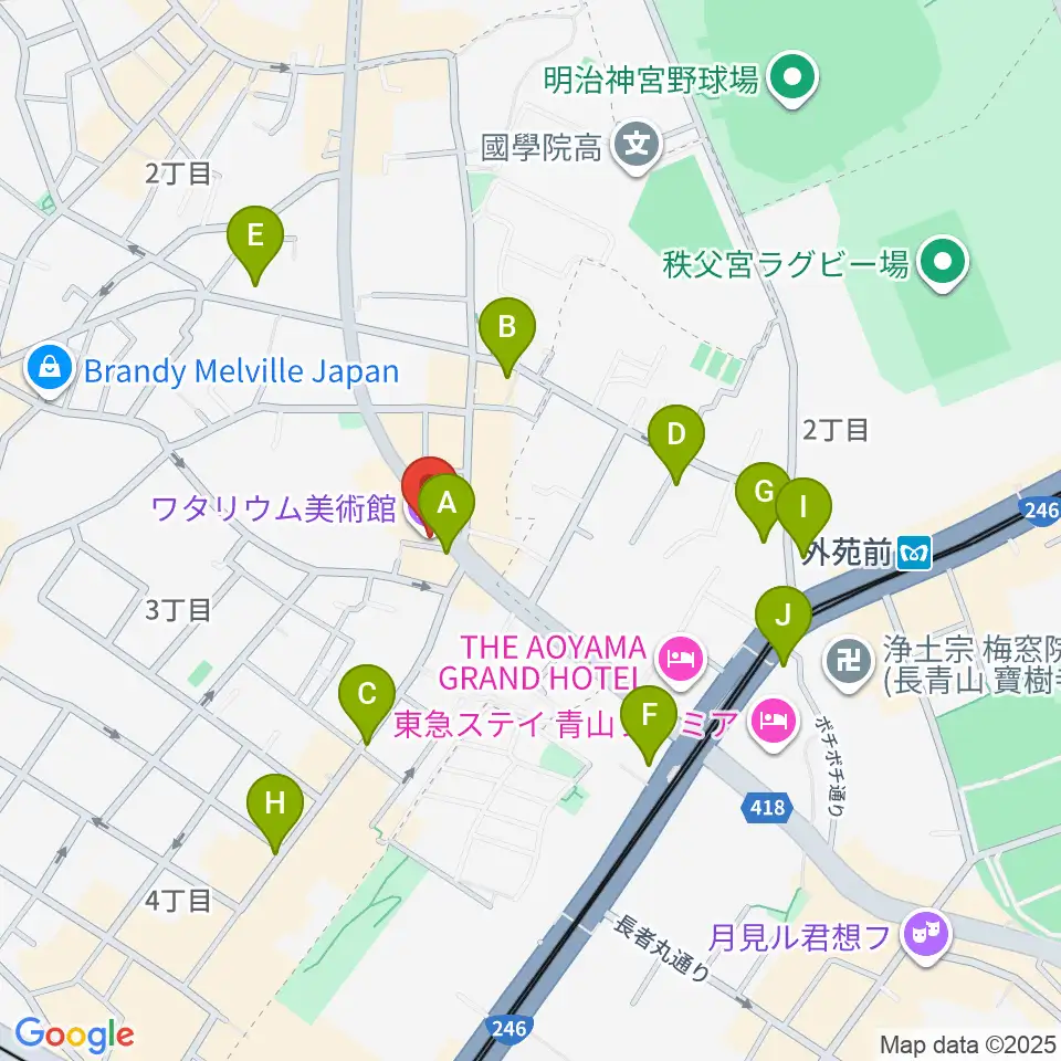ワタリウム美術館周辺のコンビニエンスストア一覧地図
