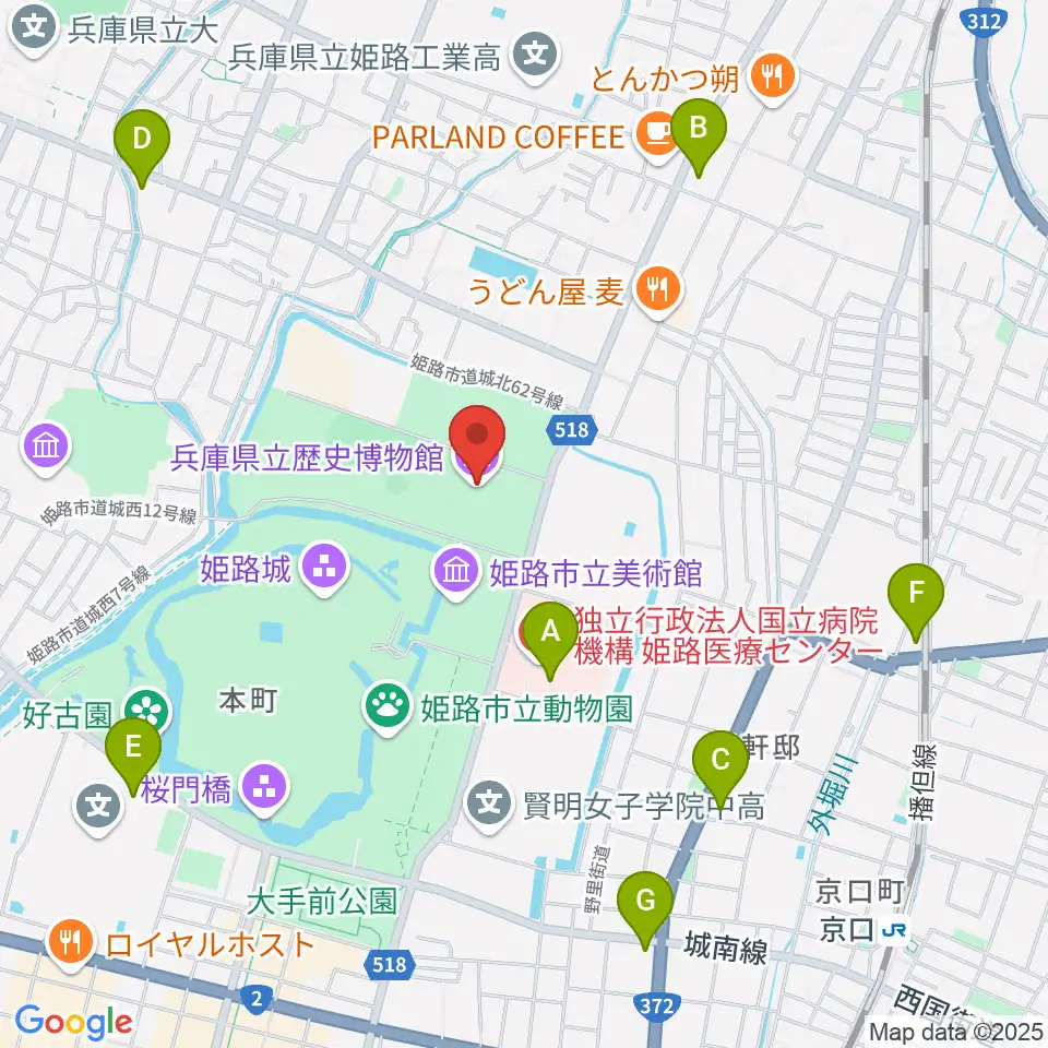 兵庫県立歴史博物館周辺のコンビニエンスストア一覧地図