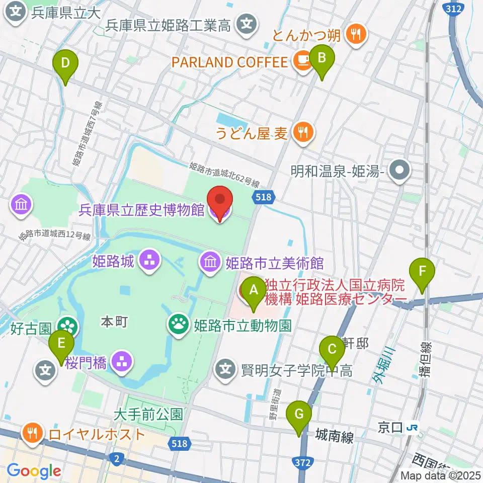 兵庫県立歴史博物館周辺のコンビニエンスストア一覧地図