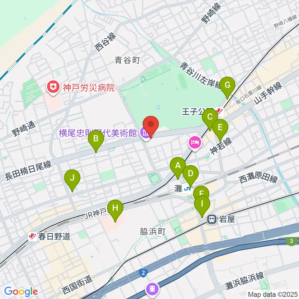 原田の森ギャラリー周辺のコンビニエンスストア一覧地図