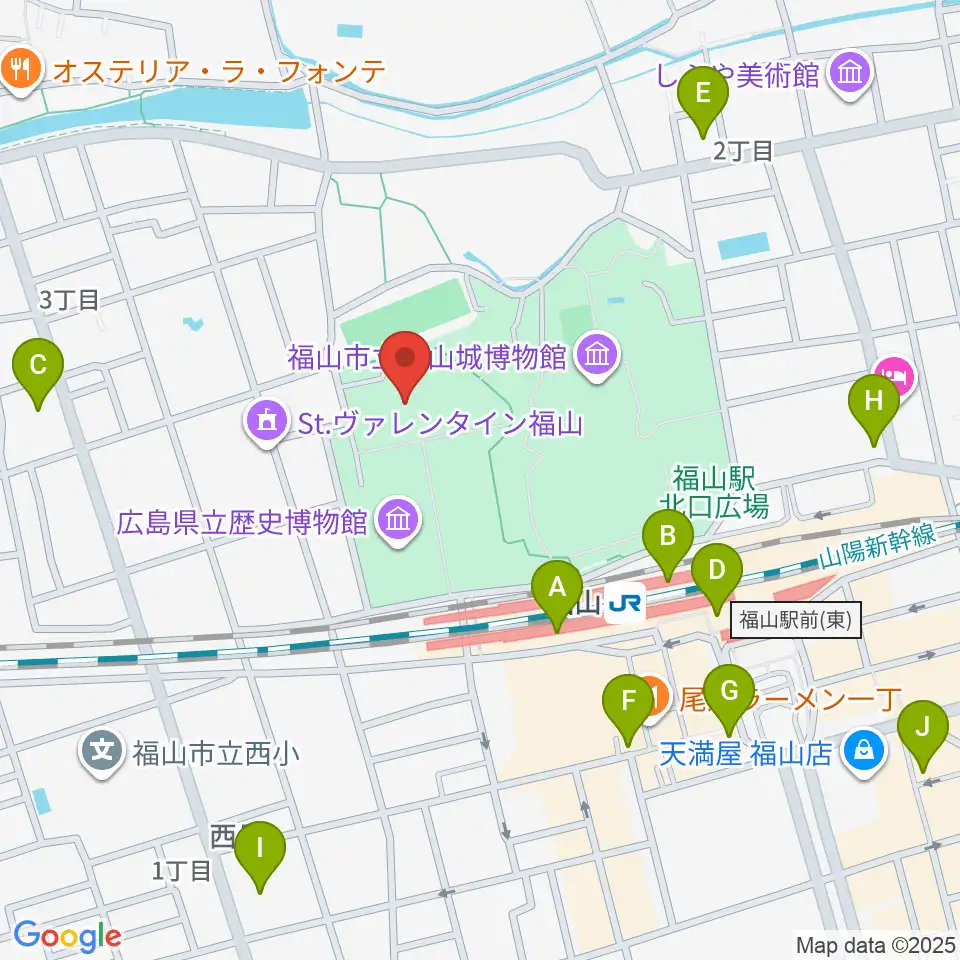 ふくやま美術館周辺のコンビニエンスストア一覧地図