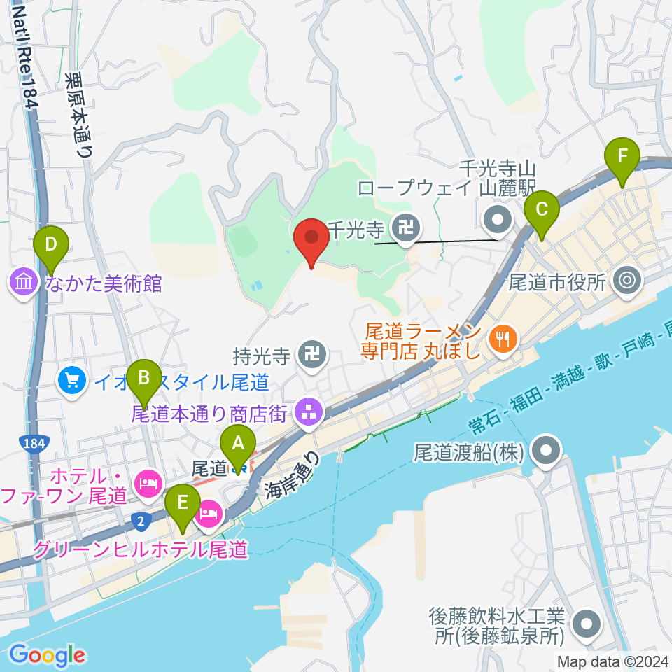 尾道市立美術館周辺のコンビニエンスストア一覧地図