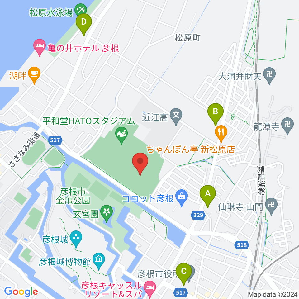 HPLベースボールパーク周辺のコンビニエンスストア一覧地図