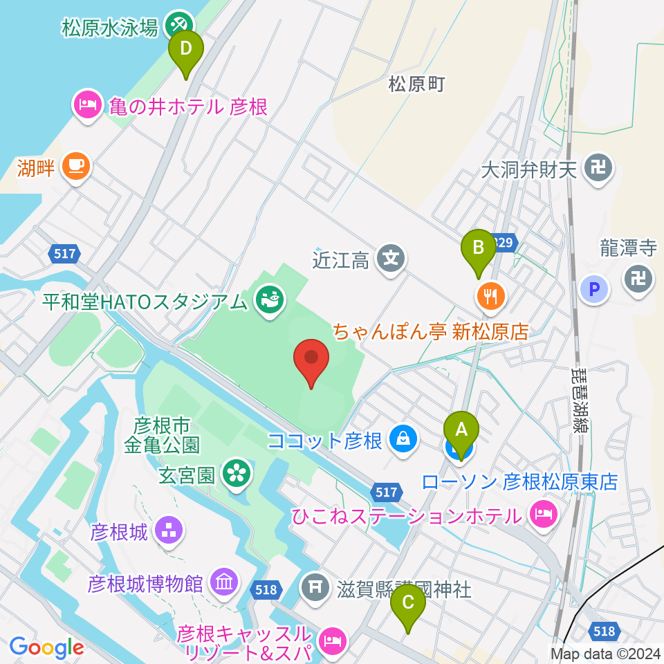 HPLベースボールパーク周辺のコンビニエンスストア一覧地図