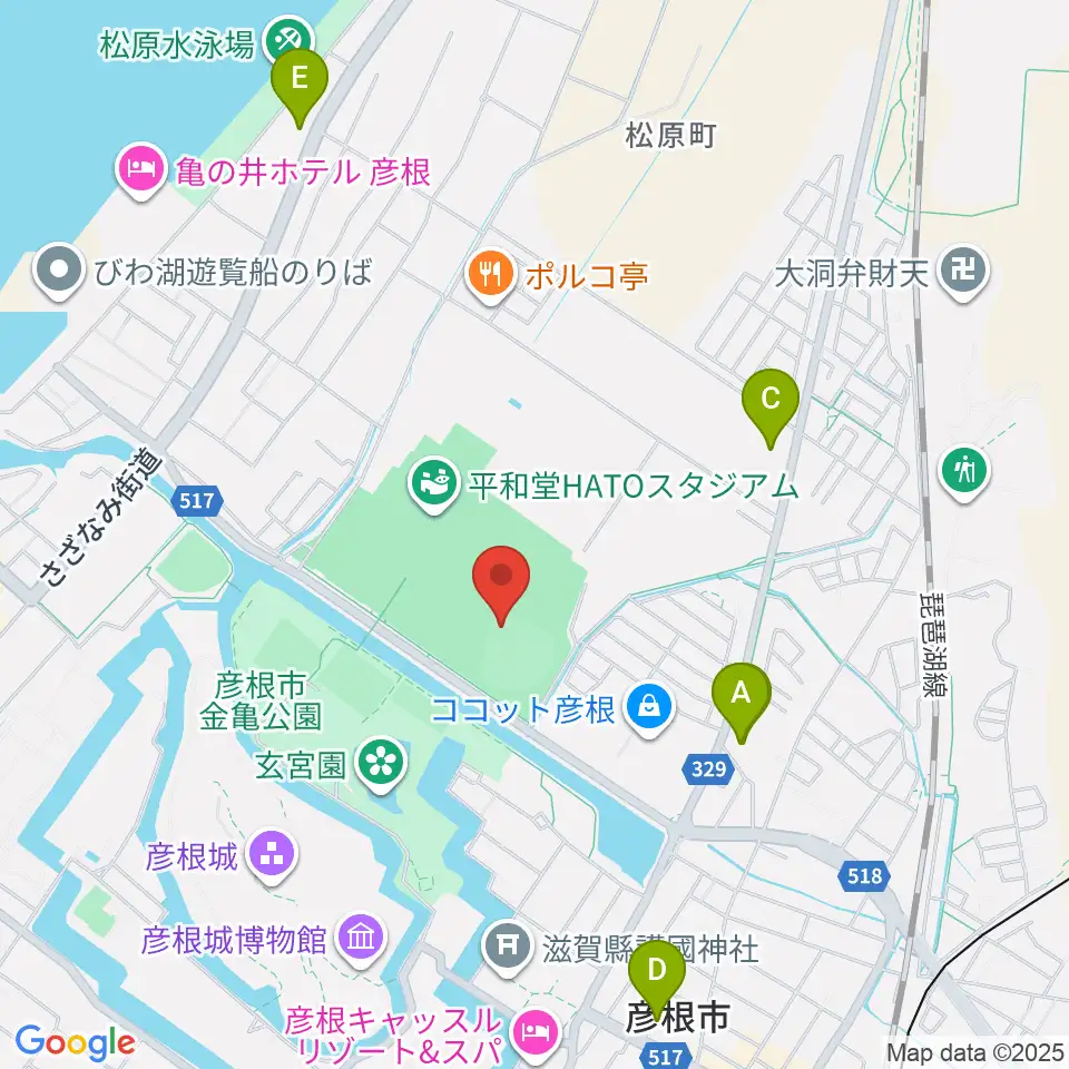 HPLベースボールパーク周辺のコンビニエンスストア一覧地図
