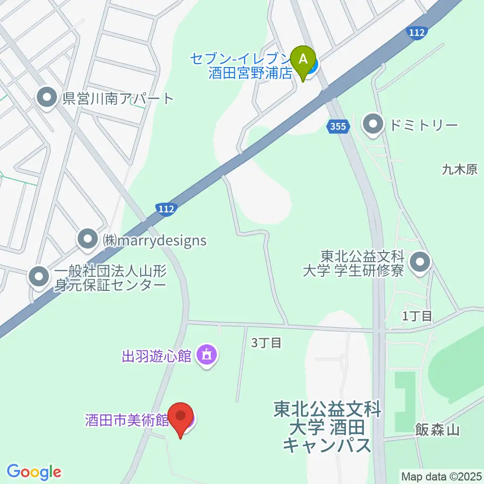 酒田市美術館周辺のコンビニエンスストア一覧地図