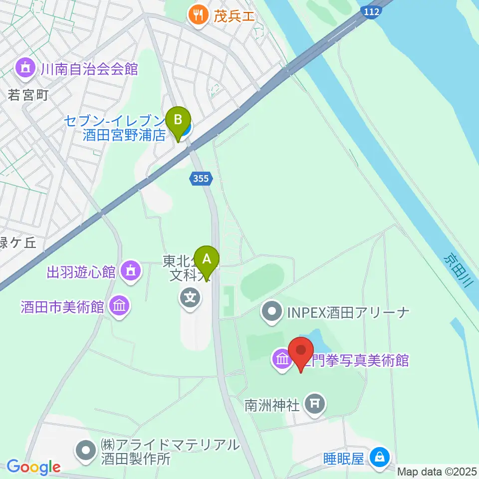 土門拳記念館 周辺のコンビニエンスストア一覧地図