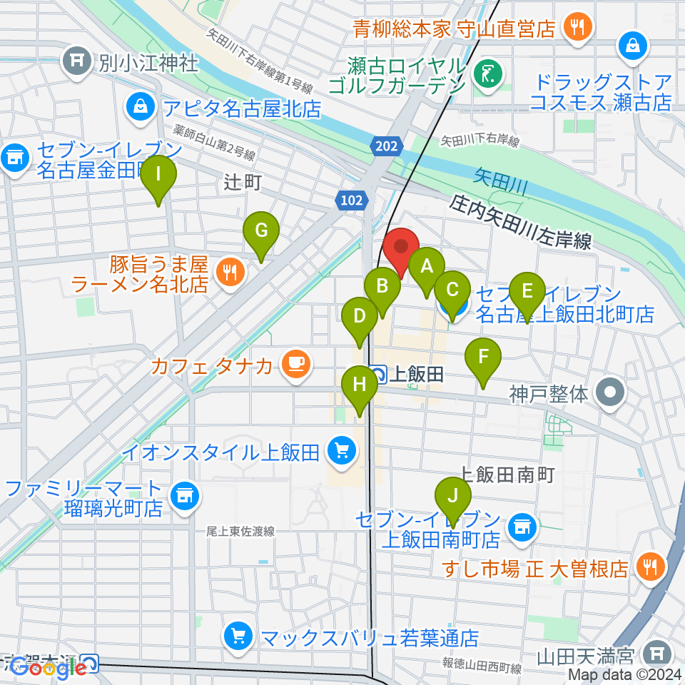 リアラウンズ周辺のコンビニエンスストア一覧地図