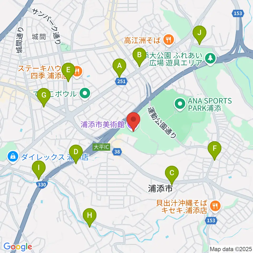 浦添市美術館周辺のコンビニエンスストア一覧地図