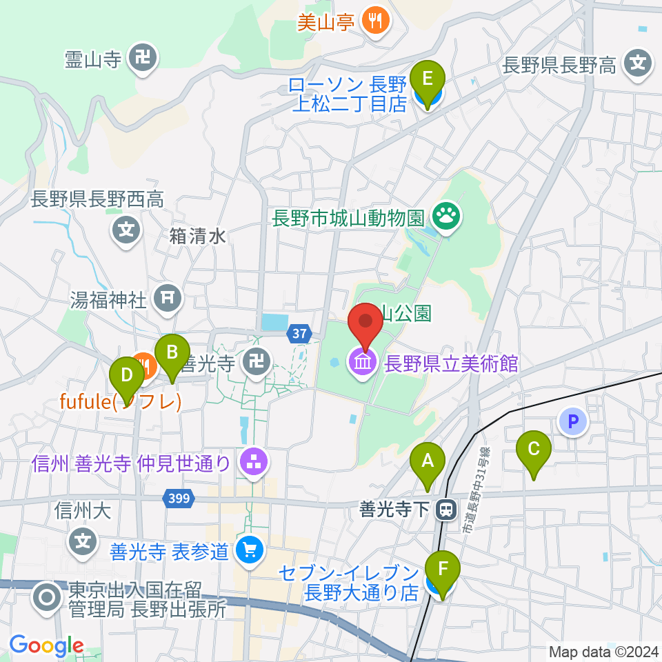 東山魁夷館周辺のコンビニエンスストア一覧地図