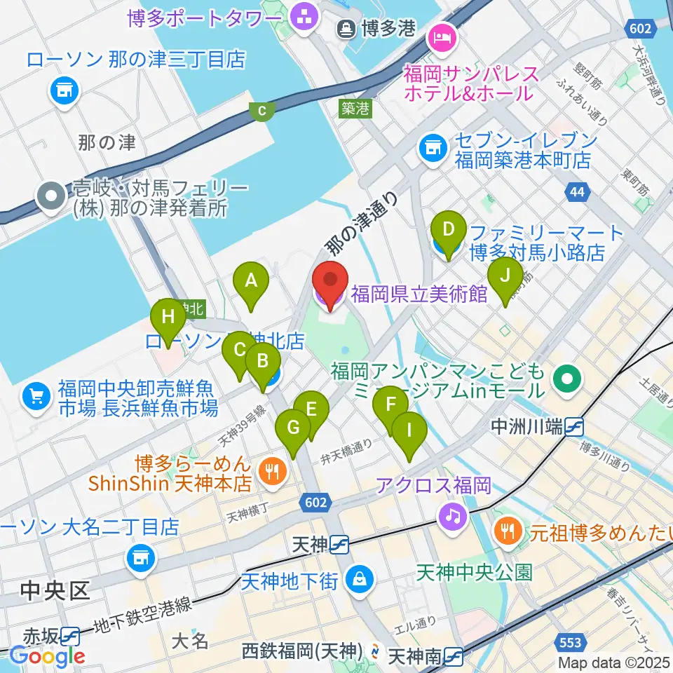 福岡県立美術館周辺のコンビニエンスストア一覧地図