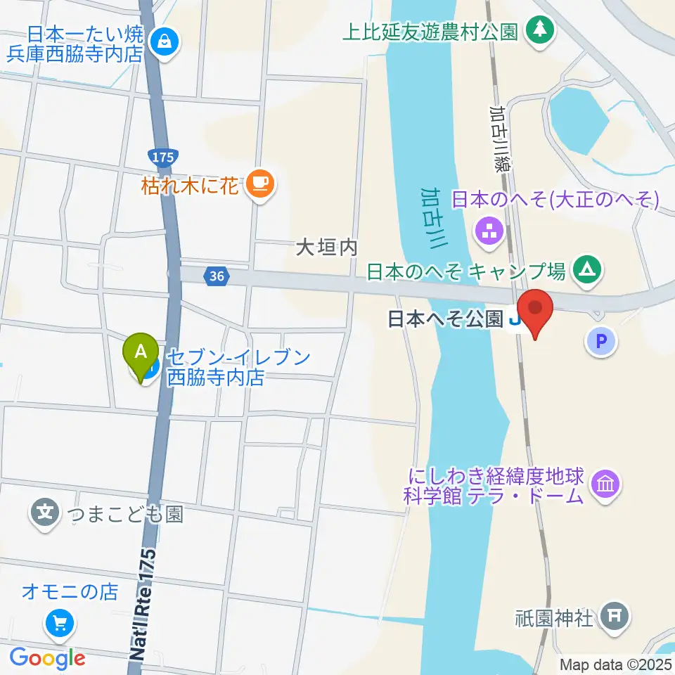 西脇市岡之山美術館周辺のコンビニエンスストア一覧地図