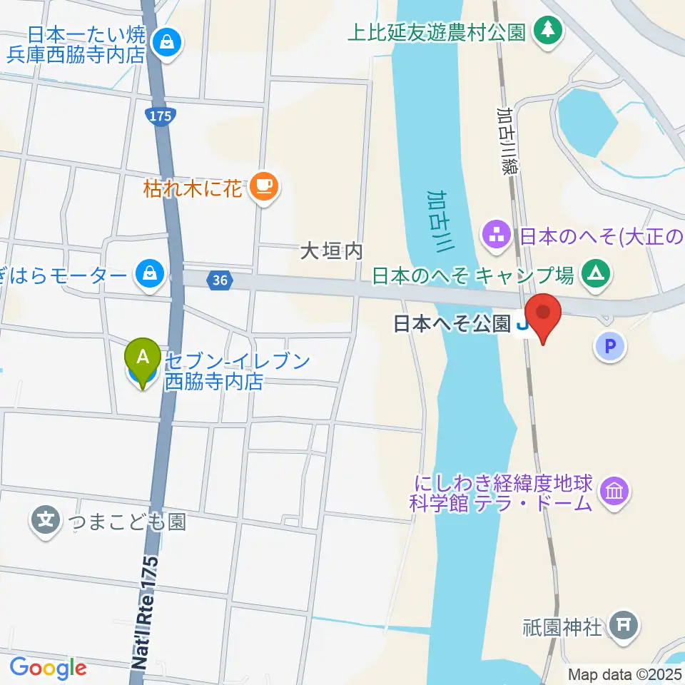西脇市岡之山美術館周辺のコンビニエンスストア一覧地図