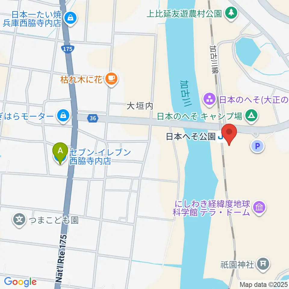 西脇市岡之山美術館周辺のコンビニエンスストア一覧地図