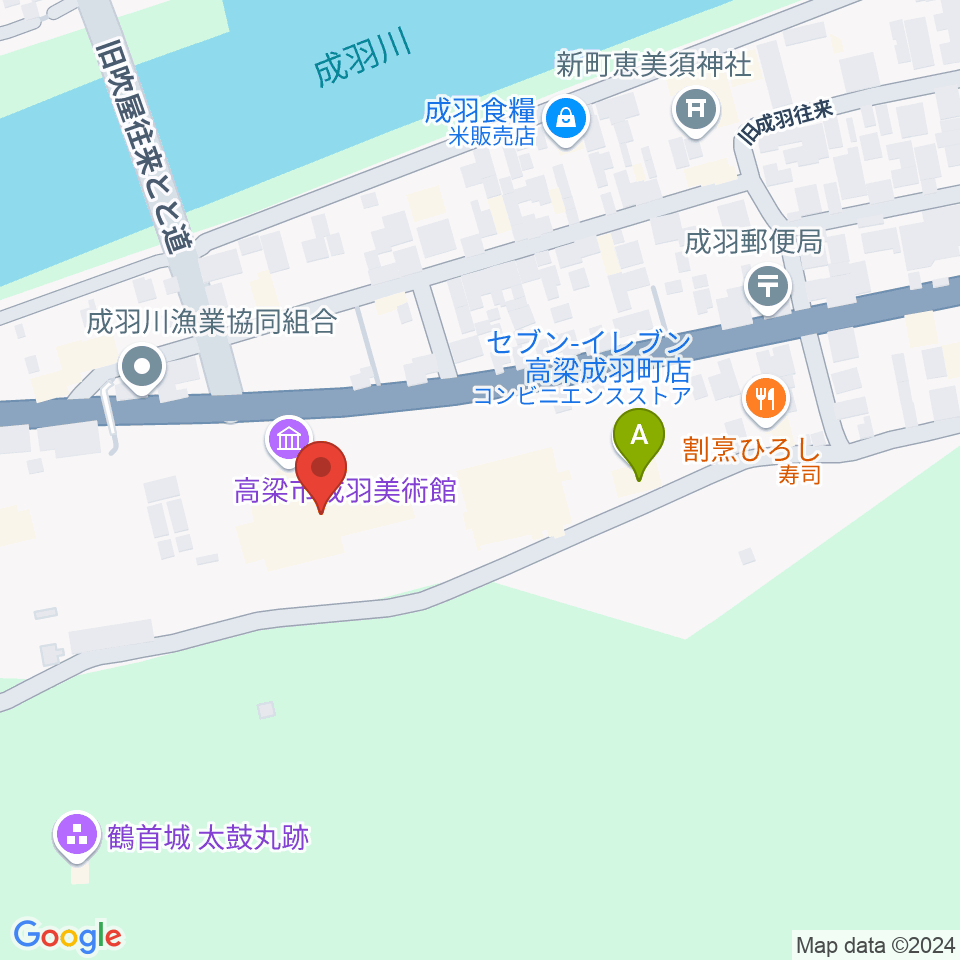 高梁市成羽美術館周辺のコンビニエンスストア一覧地図