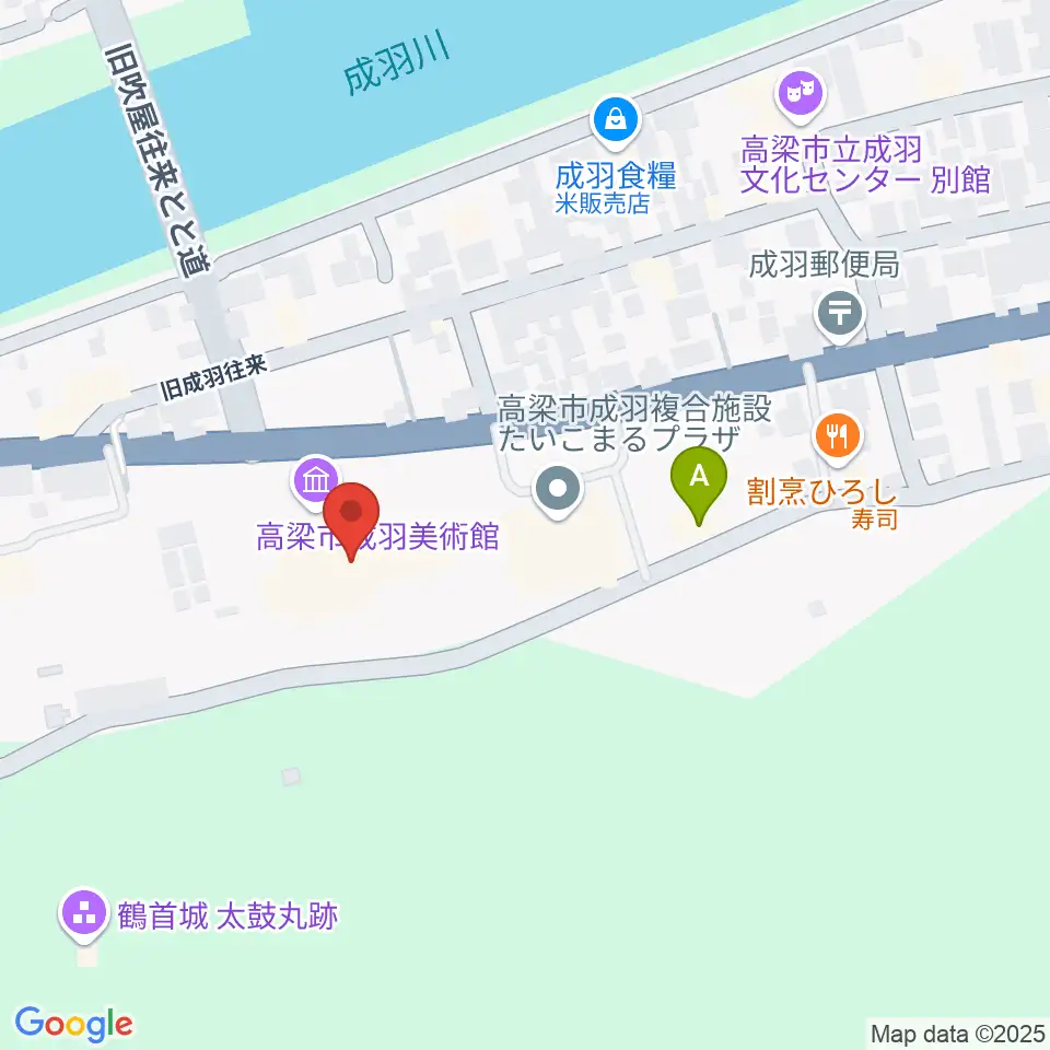 高梁市成羽美術館周辺のコンビニエンスストア一覧地図