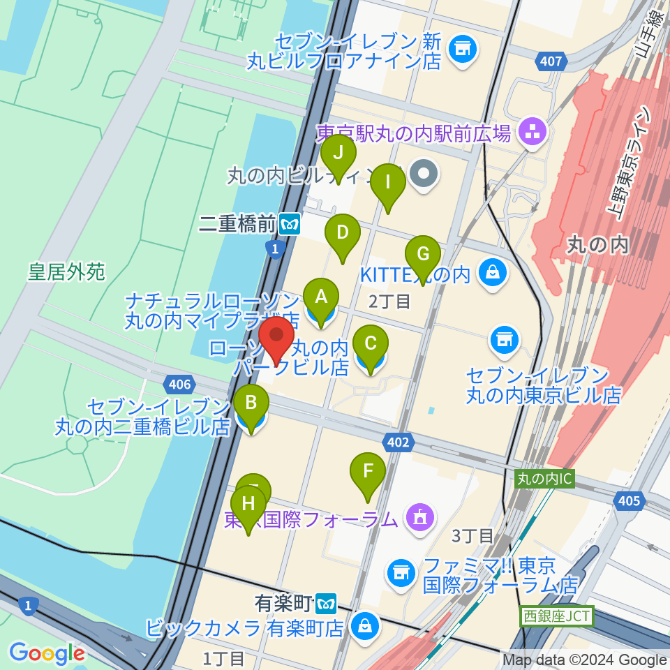 静嘉堂＠丸の内 静嘉堂文庫美術館周辺のコンビニエンスストア一覧地図