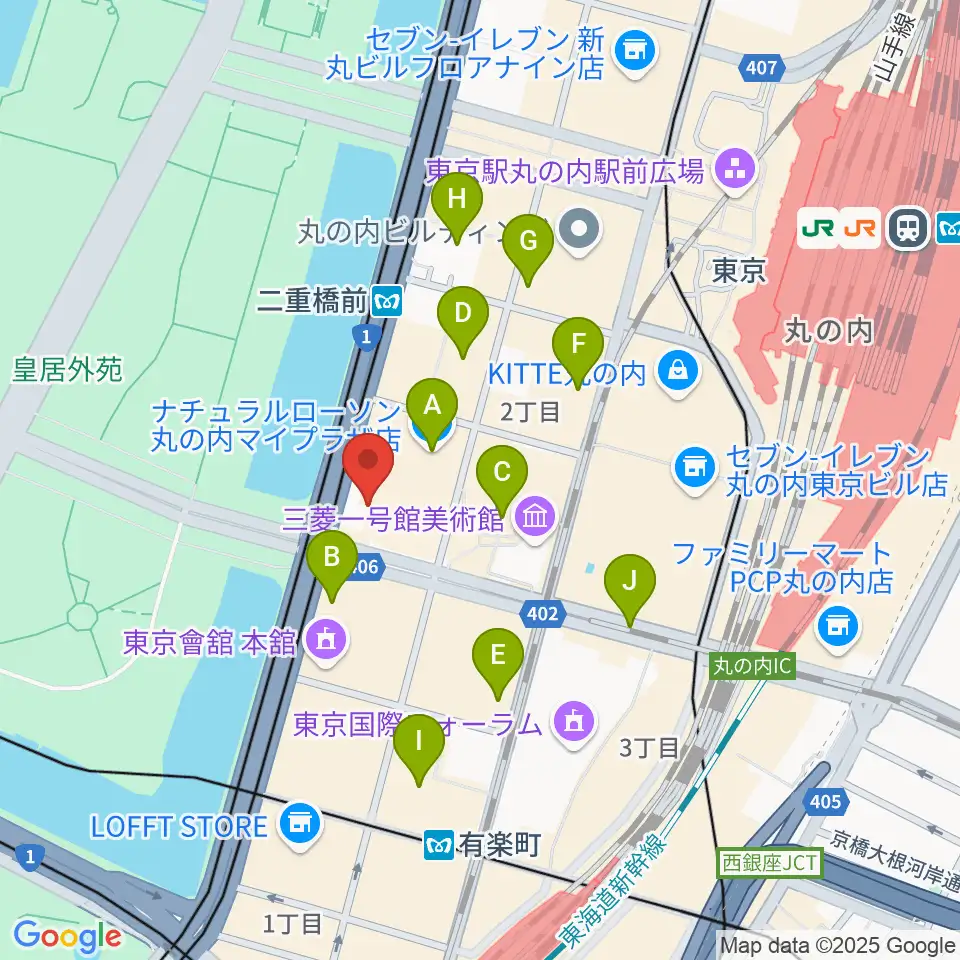 静嘉堂@丸の内 静嘉堂文庫美術館周辺のコンビニエンスストア一覧地図