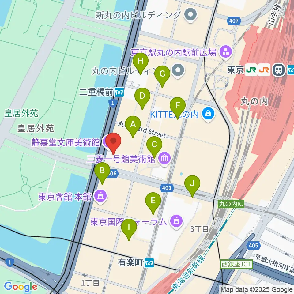 静嘉堂@丸の内 静嘉堂文庫美術館周辺のコンビニエンスストア一覧地図