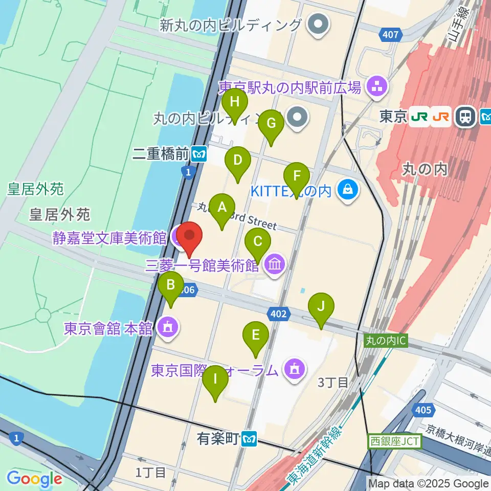 静嘉堂＠丸の内 静嘉堂文庫美術館周辺のコンビニエンスストア一覧地図