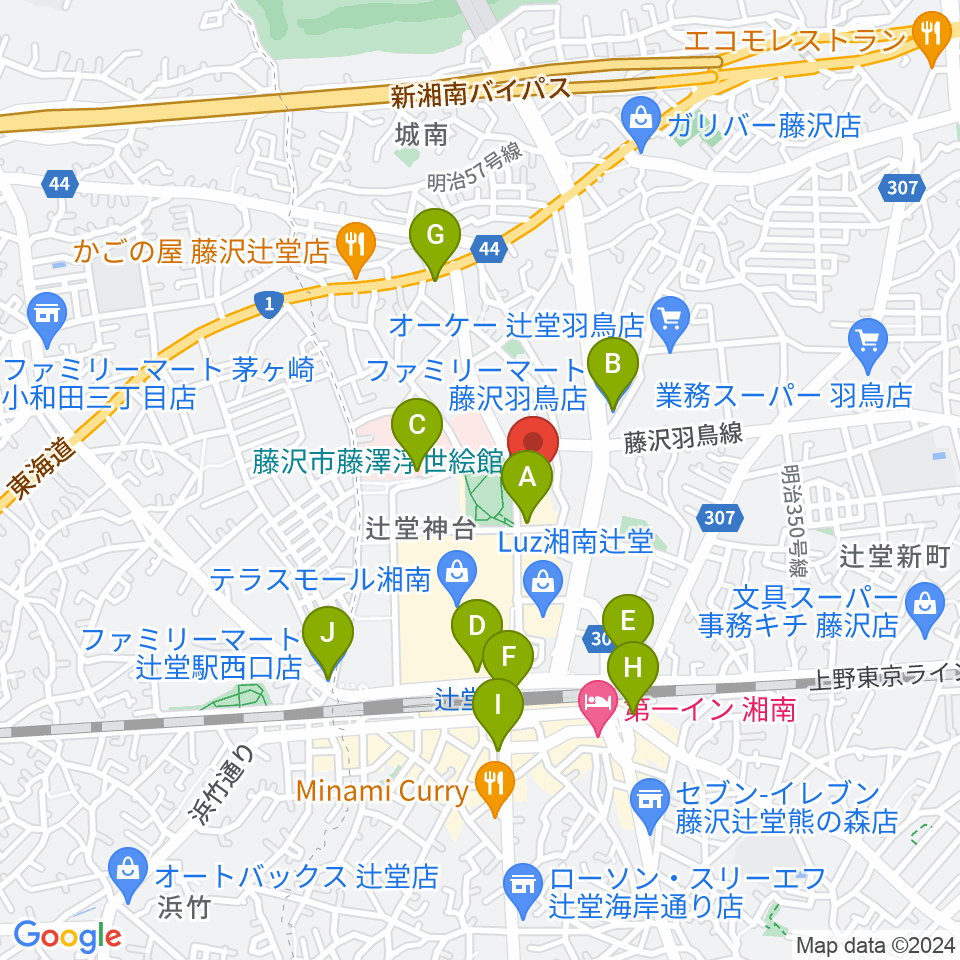 藤沢市アートスペース周辺のコンビニエンスストア一覧地図