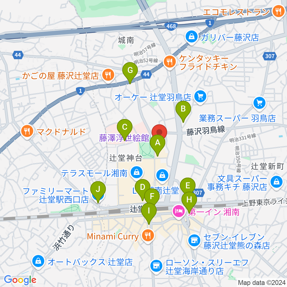 藤沢市アートスペース周辺のコンビニエンスストア一覧地図