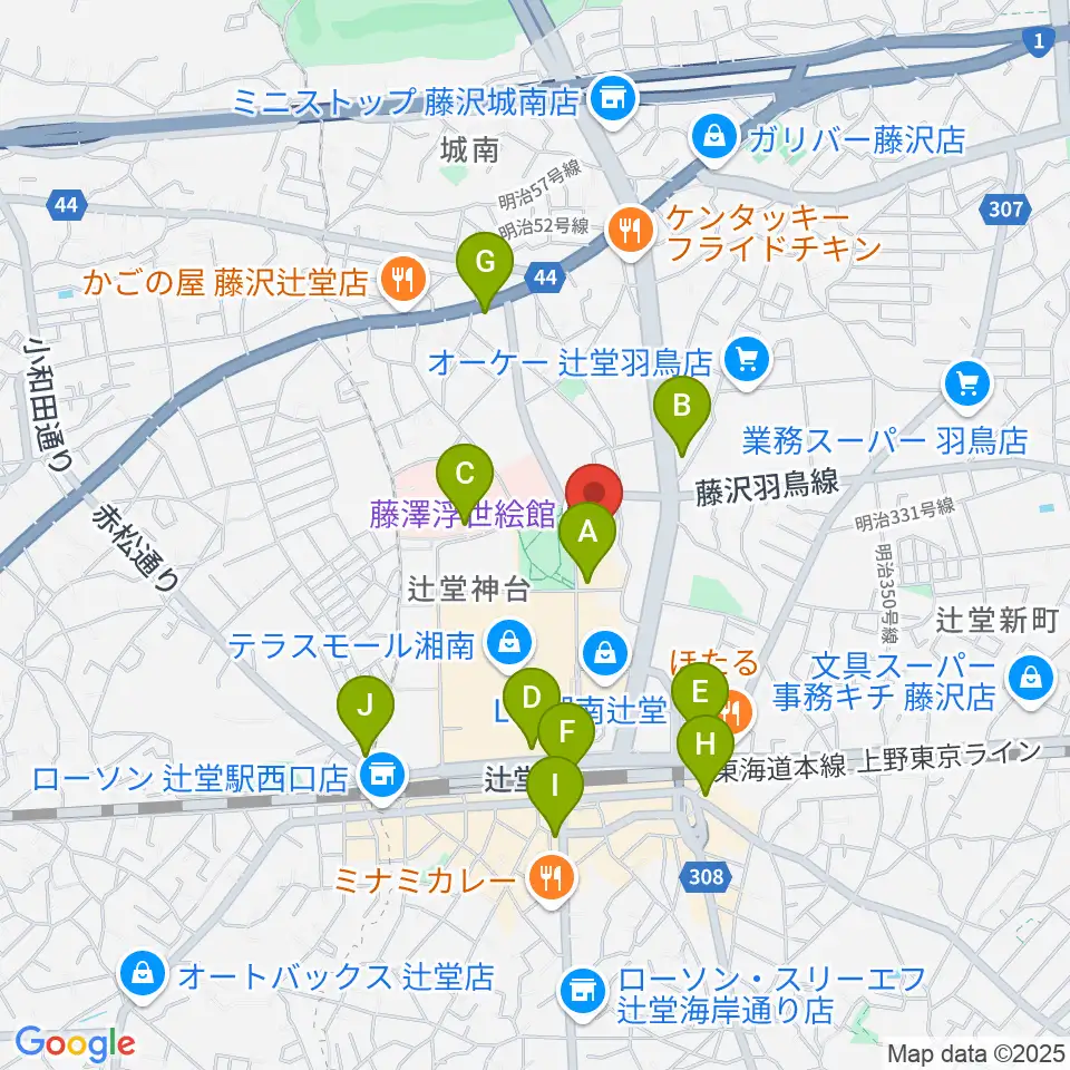 藤沢市アートスペース周辺のコンビニエンスストア一覧地図