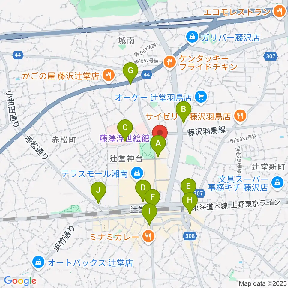 藤沢市アートスペース周辺のコンビニエンスストア一覧地図