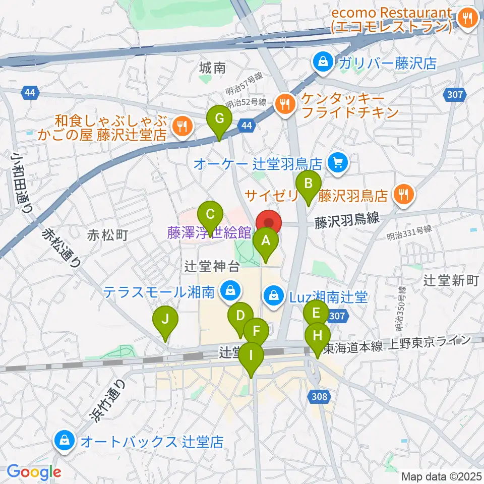 藤沢市アートスペース周辺のコンビニエンスストア一覧地図