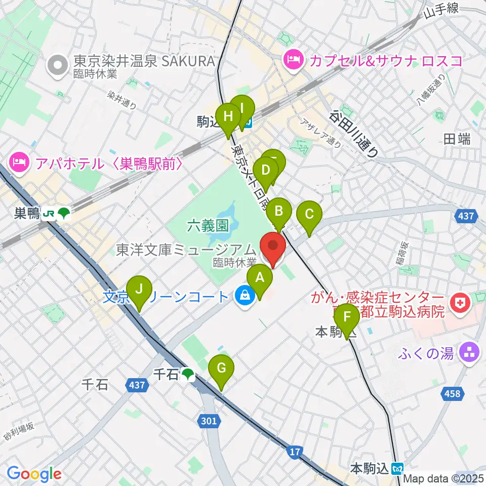 東洋文庫ミュージアム周辺のコンビニエンスストア一覧地図