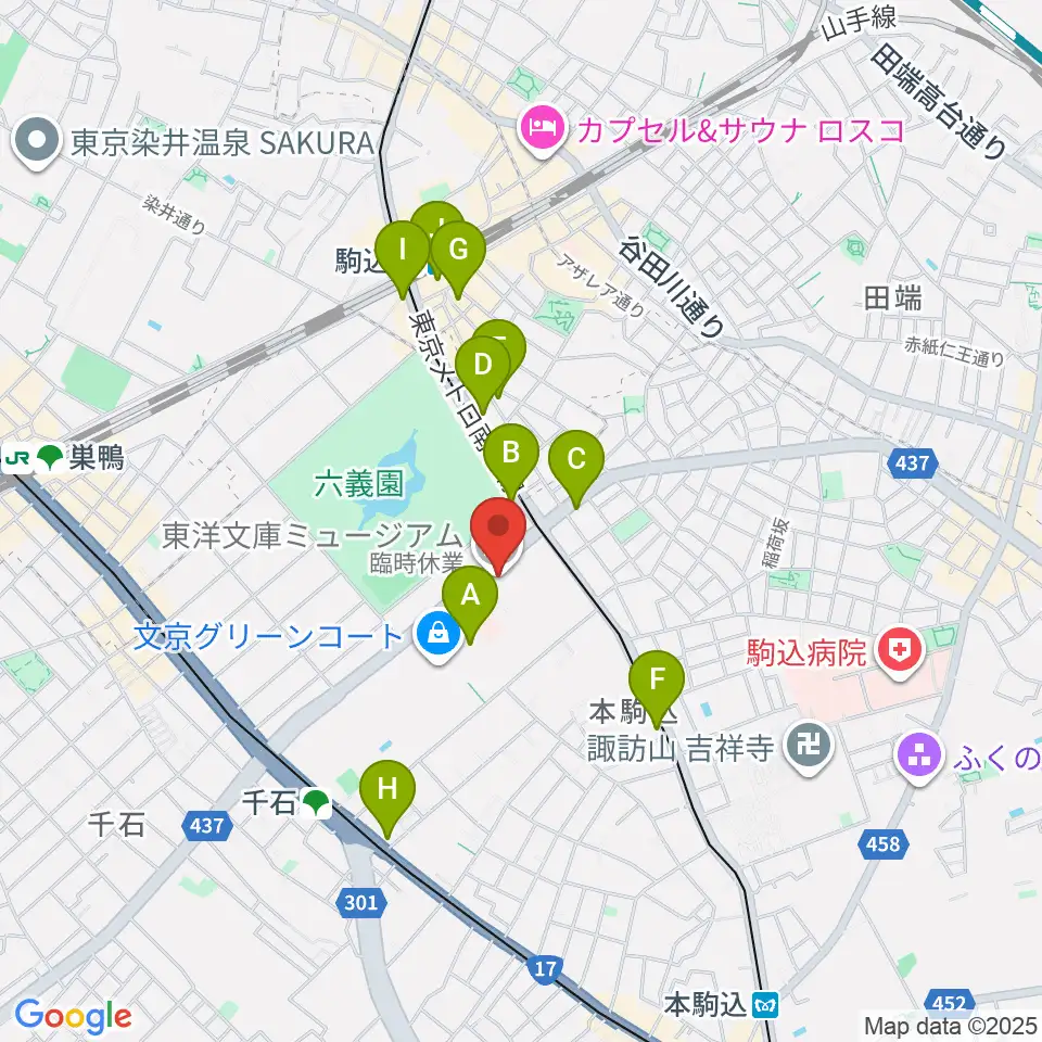 東洋文庫ミュージアム周辺のコンビニエンスストア一覧地図