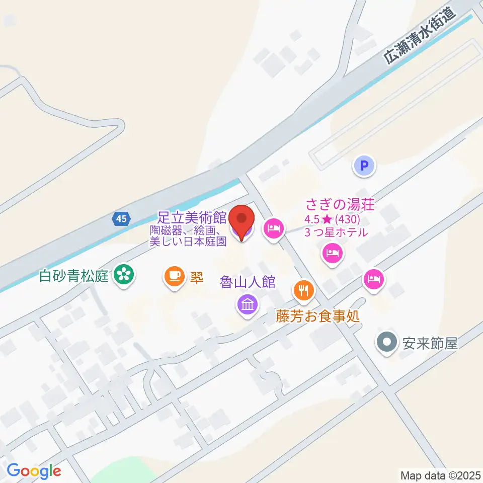 足立美術館周辺のコンビニエンスストア一覧地図