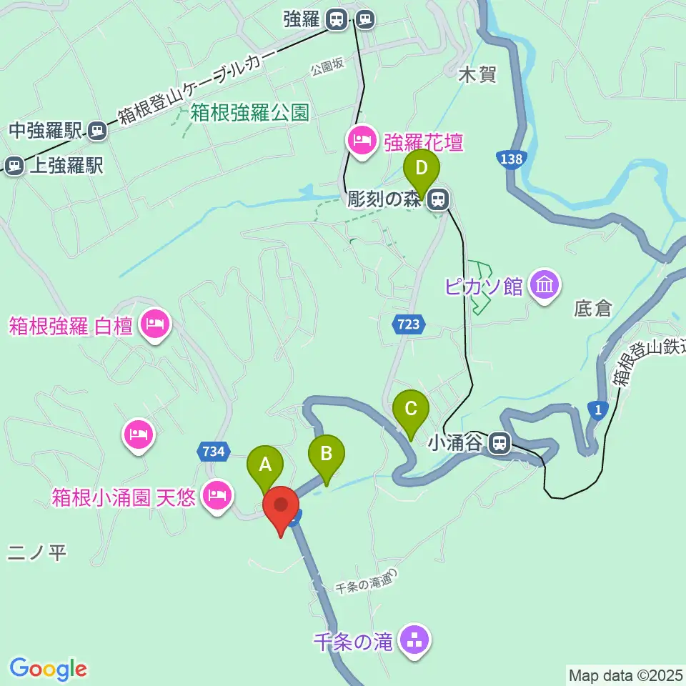 岡田美術館周辺のコンビニエンスストア一覧地図