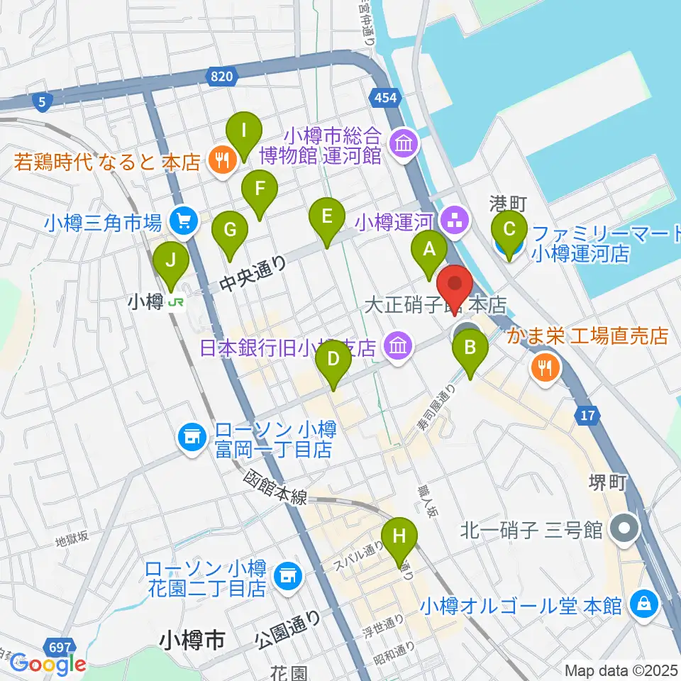小樽芸術村 似鳥美術館周辺のコンビニエンスストア一覧地図