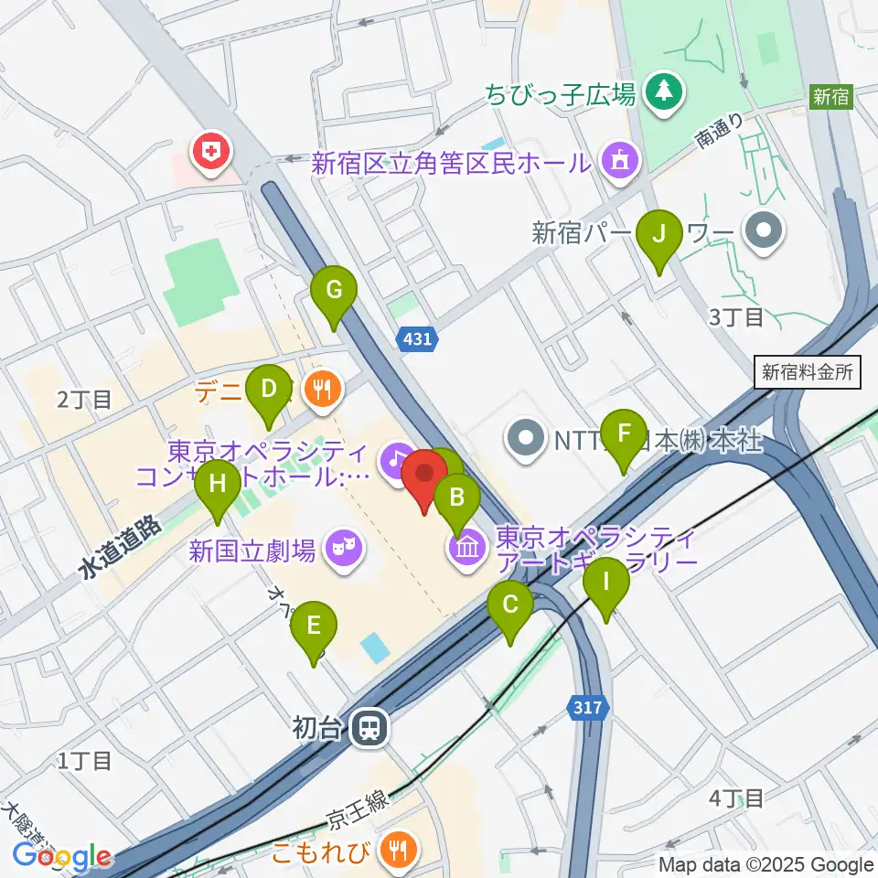 東京オペラシティアートギャラリー周辺のコンビニエンスストア一覧地図