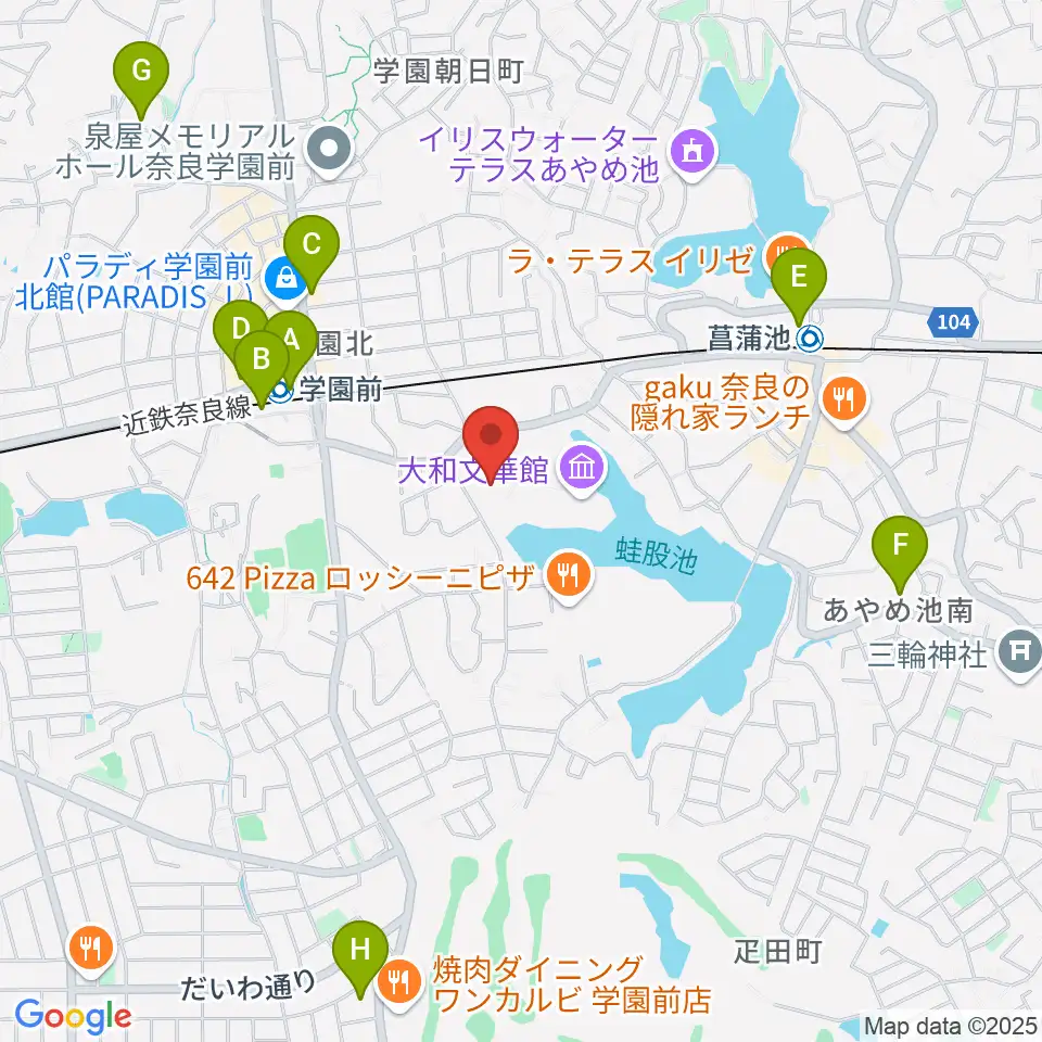 大和文華館周辺のコンビニエンスストア一覧地図