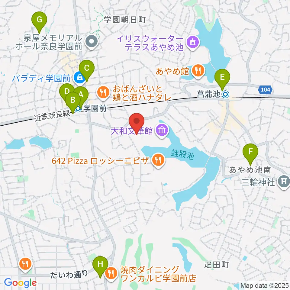 大和文華館周辺のコンビニエンスストア一覧地図