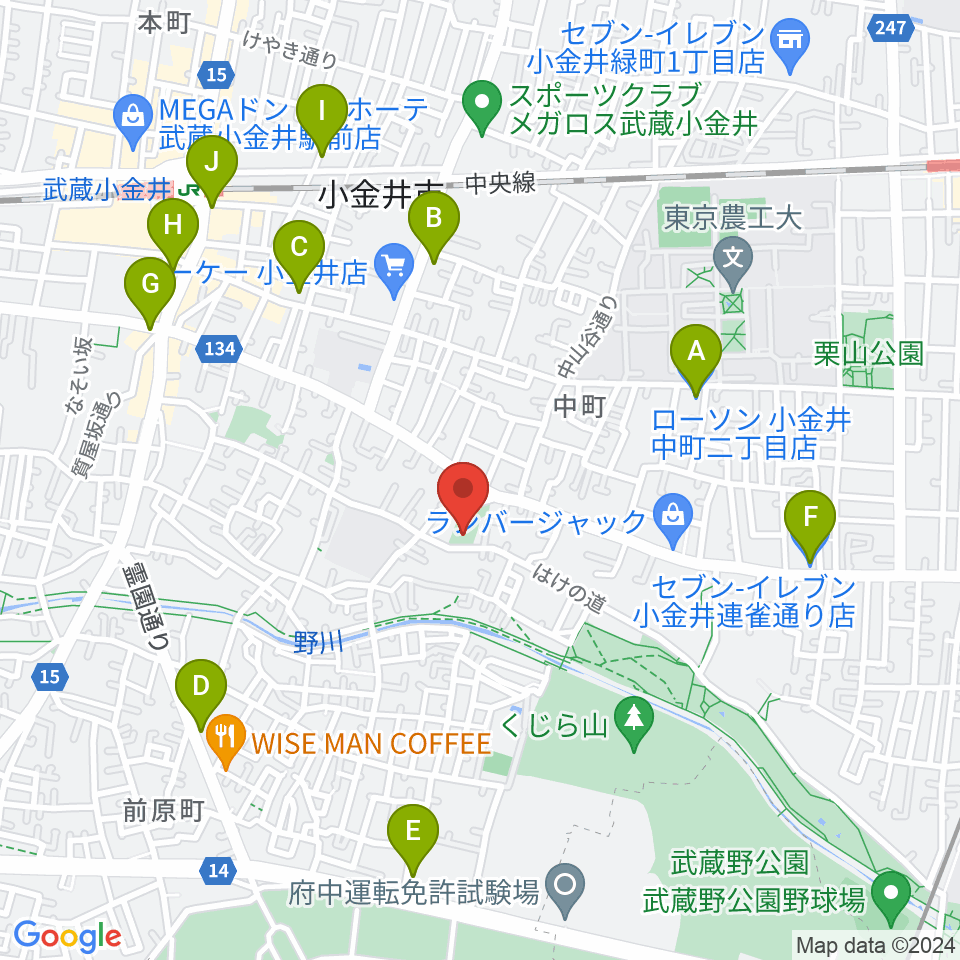 はけの森美術館周辺のコンビニエンスストア一覧地図