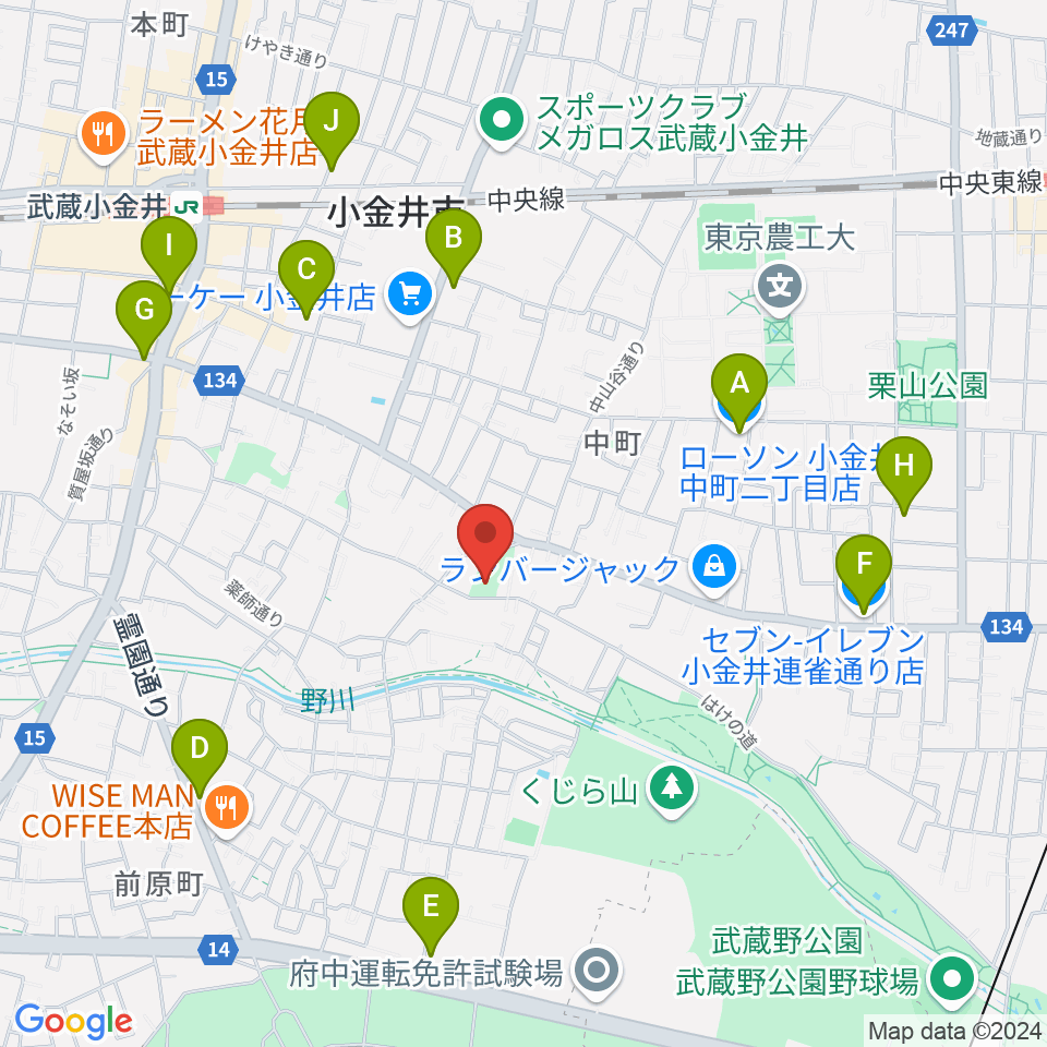 はけの森美術館周辺のコンビニエンスストア一覧地図