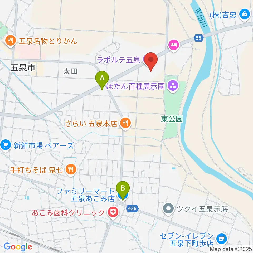 ラポルテ五泉周辺のコンビニエンスストア一覧地図