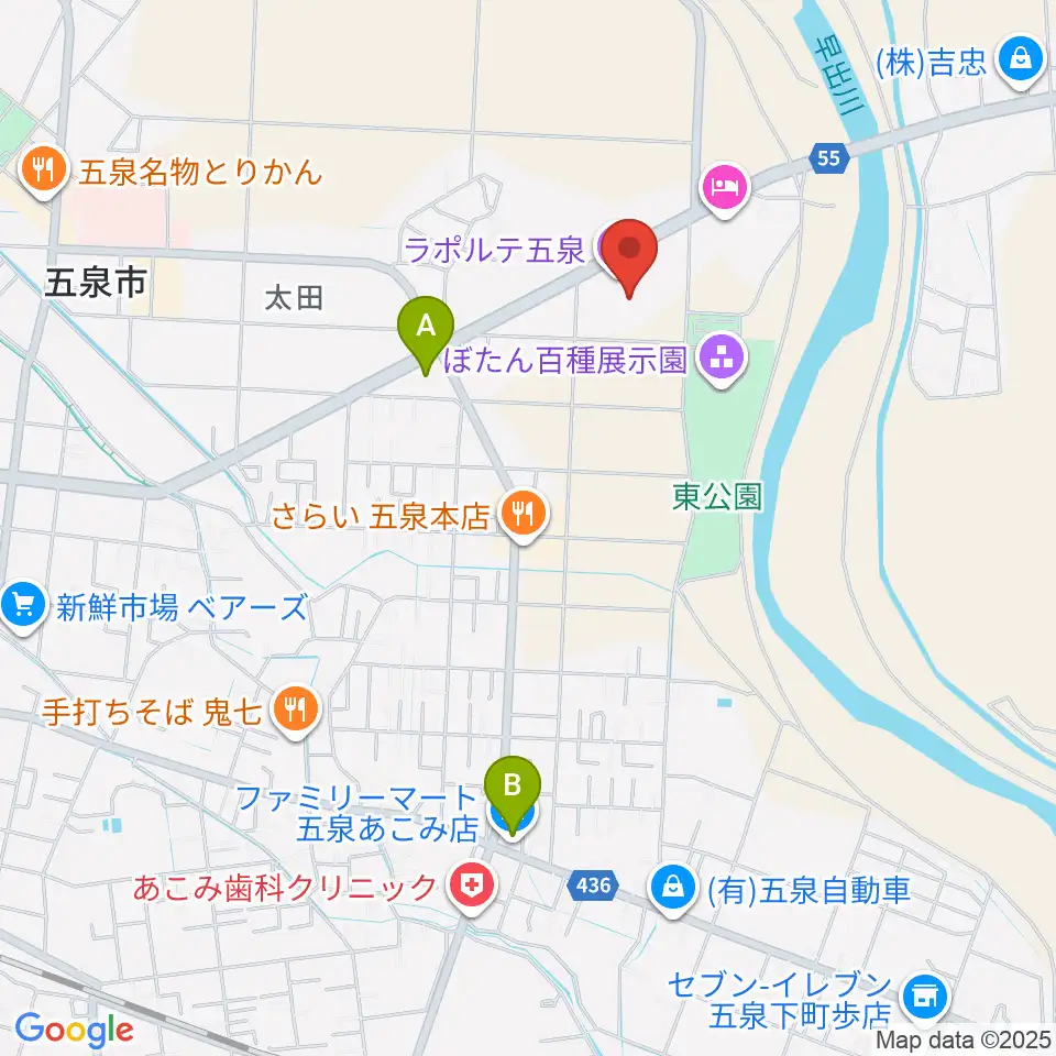 ラポルテ五泉周辺のコンビニエンスストア一覧地図