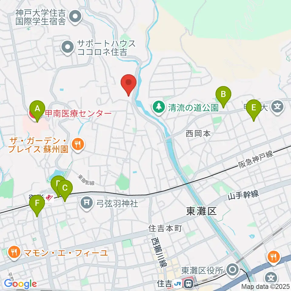 白鶴美術館周辺のコンビニエンスストア一覧地図