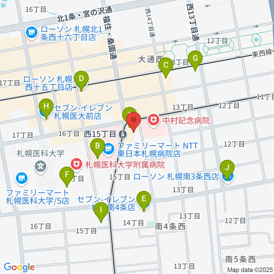 ウィステリアホール周辺のコンビニエンスストア一覧地図