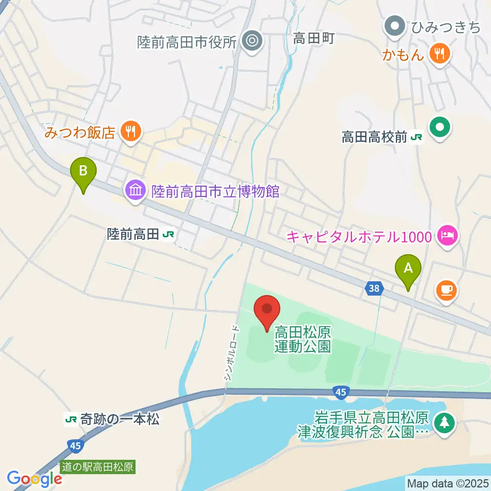 楽天イーグルス奇跡の一本松球場周辺のコンビニエンスストア一覧地図