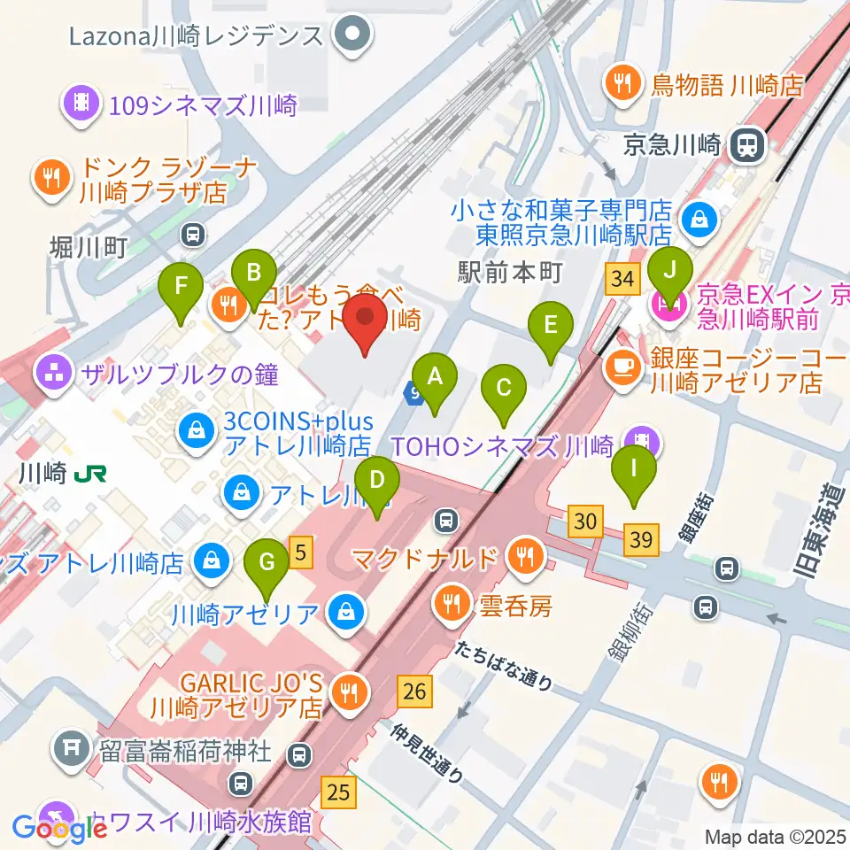 川崎浮世絵ギャラリー周辺のコンビニエンスストア一覧地図