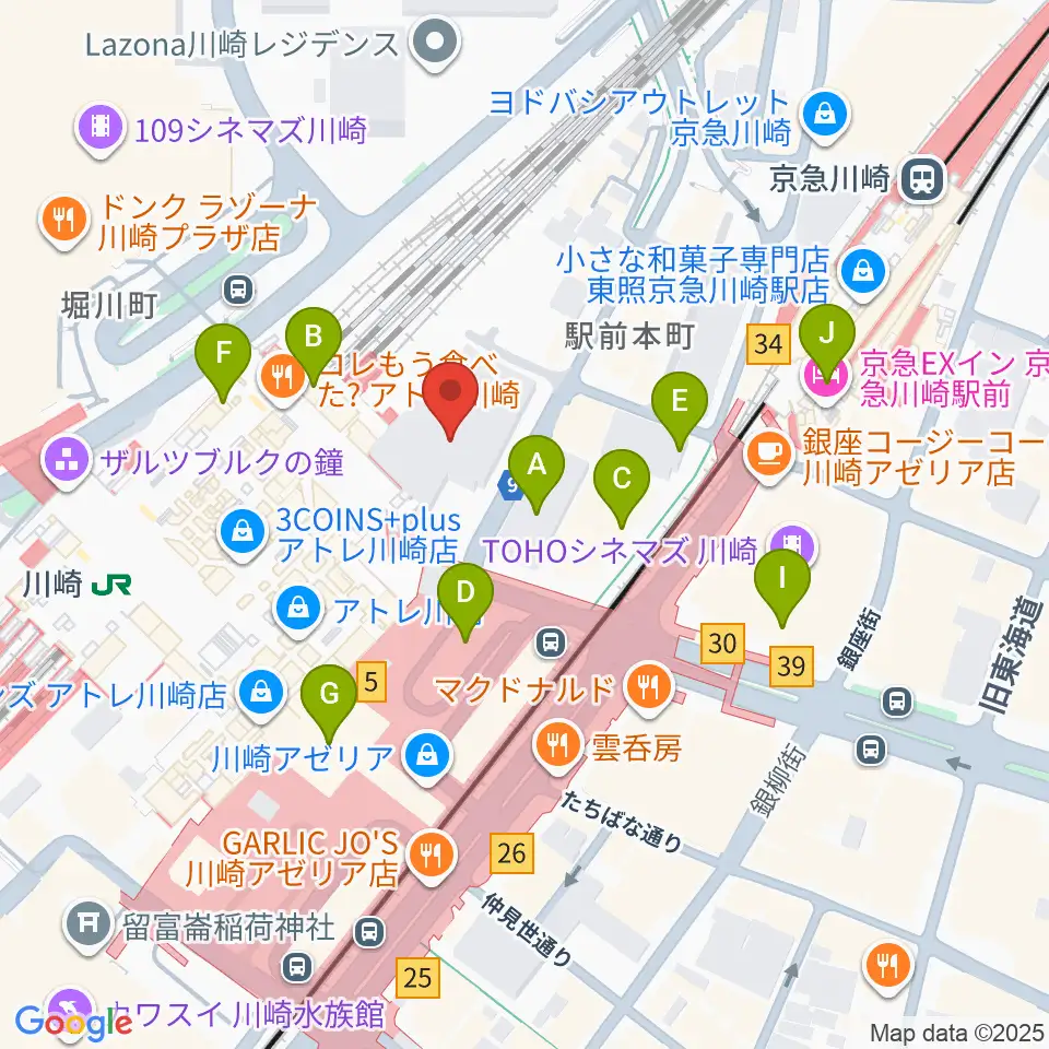 川崎浮世絵ギャラリー周辺のコンビニエンスストア一覧地図